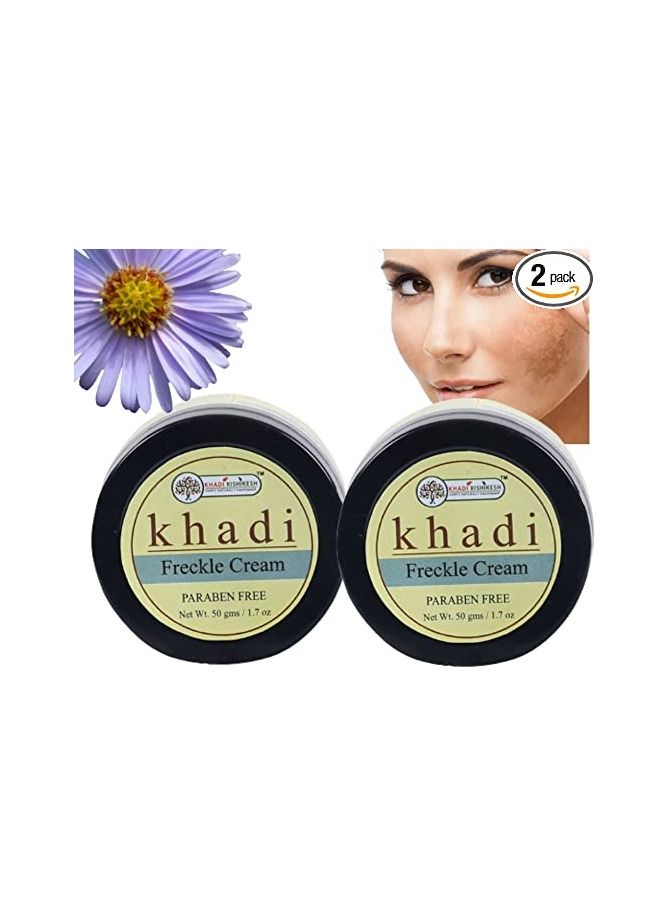 KHADI RISHIKESH Herbal Freckle Face Cream that Helps in Reducing Hyper Pigmentation Dark Spots, Pigmentation & Blemish Removal, Skin Lightening Brightening Ayurvedic Day Night Regular Skin Brightening