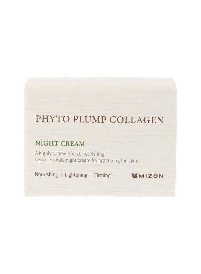 Phyto Plump Collagen Night Cream Anti Wrinkle Plant Collagen Hydrating Safe Vegan Formula (50Ml/1.69Oz)