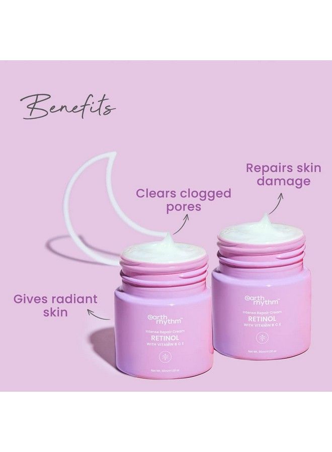 Retinol Night Cream Enriched With Vitamin B C & E Clears Clogged Pores Gives Radiant Skin All Skin Type 30Gm