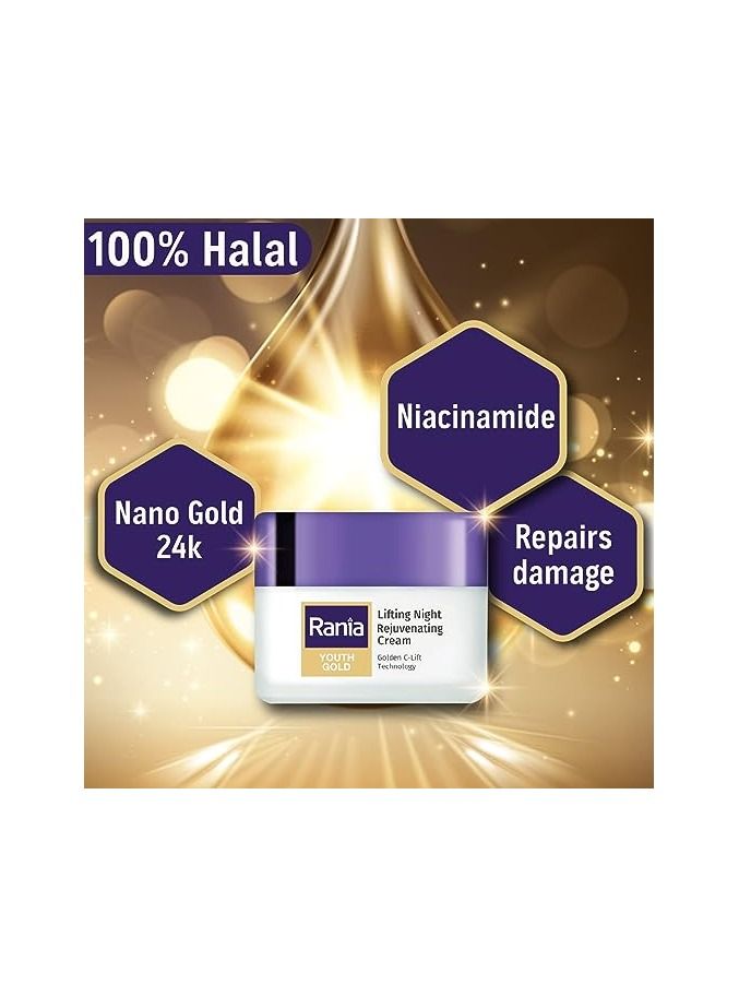 Rania Youth Gold Lifting Night Rejuvenating Cream with Vitamin C