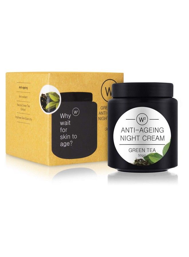 Why Wait Night Cream With Green Tea Antiageing Prevent Premature Signs Of Ageing Fine Lines & Wrinkle Acne Scars & Uneven Skin Tone With Natural Green Tea Extract Improves Skin Elasticity ; 1.76Oz