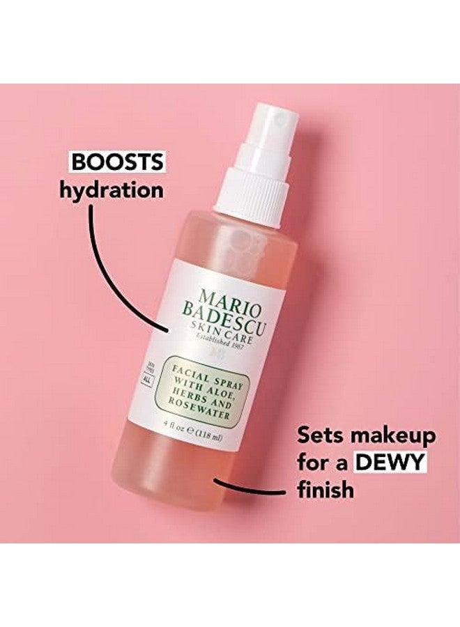 Ario Badescu Facial Spray With Aloe Herbs And Rose Water For All Skin Types Face Mist That Hydrates Rejuvenates & Clarifies 4 Fl Oz