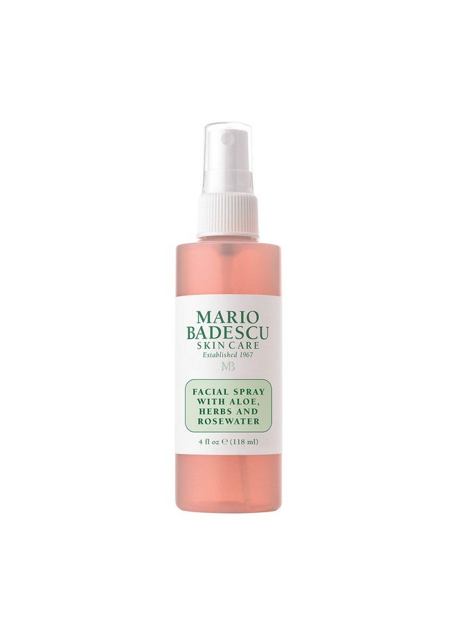 Ario Badescu Facial Spray With Aloe Herbs And Rose Water For All Skin Types Face Mist That Hydrates Rejuvenates & Clarifies 4 Fl Oz