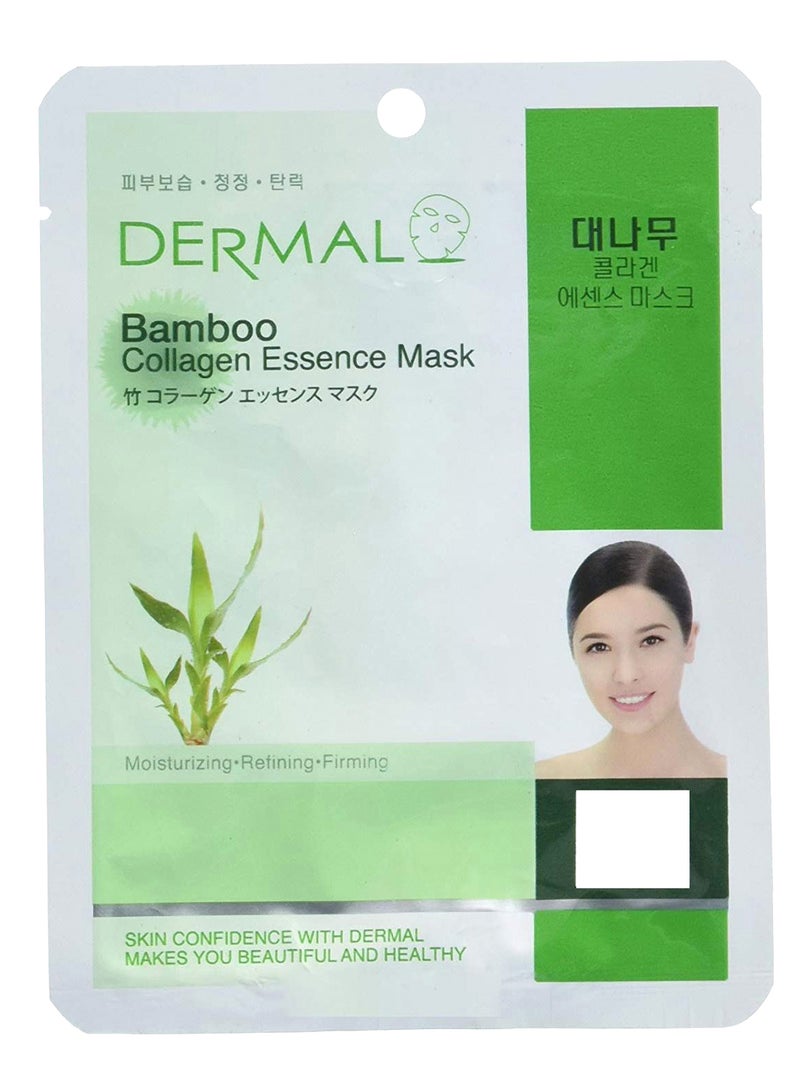 Pack of 10 Bamboo Collagen Essence Facial Mask Sheet 10 x 23grams