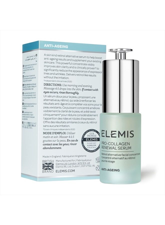 Pro-Collagen Renewal Serum | Retinol Alternative Facial Concentrate Rejuvenates, Firms and Reduces the Look of Fine Lines and Wrinkles | 15 mL