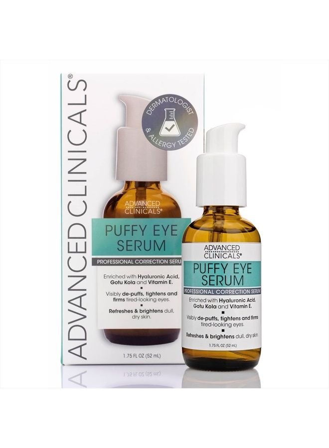 Puffy Eyes Treatment Eye Serum Anti Aging, Brightening, & Firming Under Eye Serum with Vitamin E, Collagen, Gotu Kola, Caffeine, & Green Tea Helps Hydrate & Calm Puffiness by Advanced Clinicals