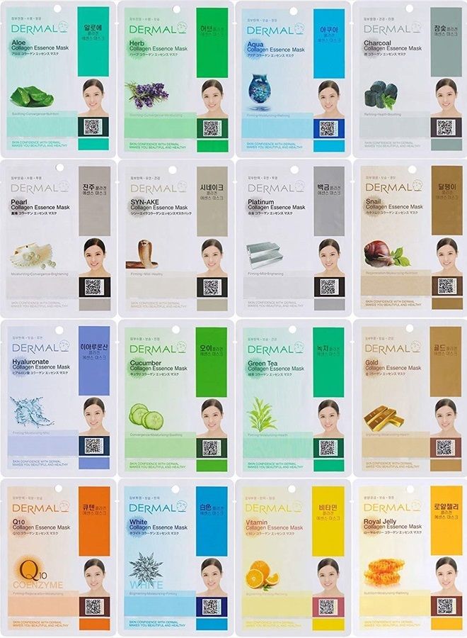 A+B Korea Collagen Essence Full Face Facial Mask Sheet 32 Full Color SET