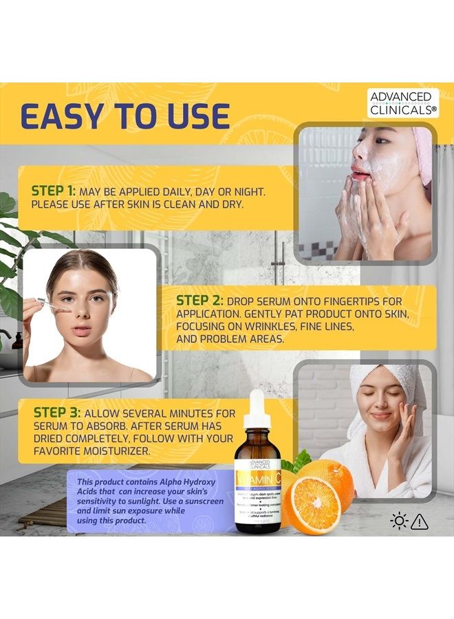 Vitamin C Facial Serum Skin Care Anti-Aging Moisturizer Potent Vitamin C Face Lotion For Dry Skin, Age Spots, Wrinkle Repair, & Uneven Skin Tone, 1.75 Fl Oz (Pack of 1)