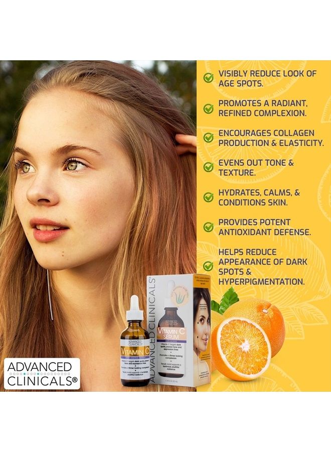Vitamin C Facial Serum Skin Care Anti-Aging Moisturizer Potent Vitamin C Face Lotion For Dry Skin, Age Spots, Wrinkle Repair, & Uneven Skin Tone, 1.75 Fl Oz (Pack of 1)