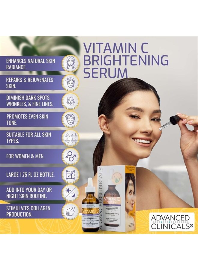 Vitamin C Facial Serum Skin Care Anti-Aging Moisturizer Potent Vitamin C Face Lotion For Dry Skin, Age Spots, Wrinkle Repair, & Uneven Skin Tone, 1.75 Fl Oz (Pack of 1)