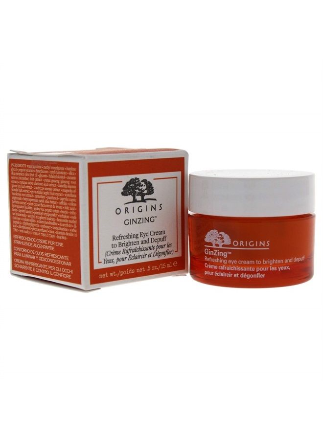 Ginzing Refreshing Eye Cream To Brighten and Depuff for Unisex - 0.5 Oz Eye Cream, 0.5 Ounce,I0080521