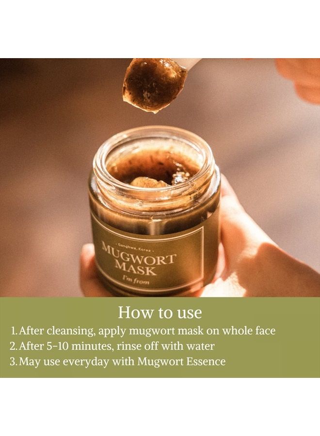 [I'M FROM] Mugwort Mask 3.7 fl oz | Natural Herb, Tea tree, Wash-off, Cooling and fast Soothing Breakouts, for Sensitive skin