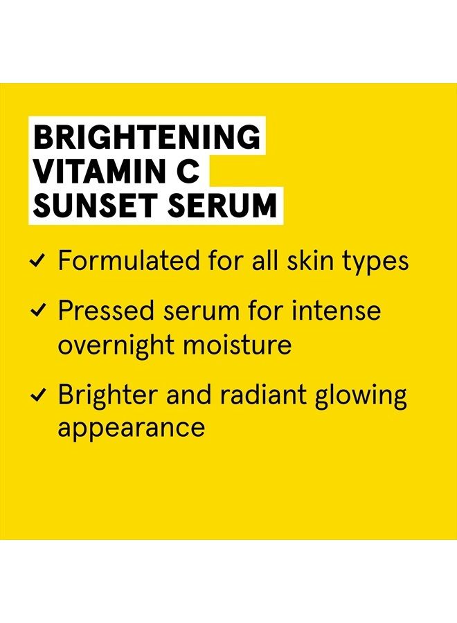 Brightening Vitamin C Sunset Serum | 100% Vegan | For A Brighter Appearance | Vitamin C, CoQ10 & Astaxanthin | Intense Overnight Moisture | For All Skin Types | 1 Fl Oz