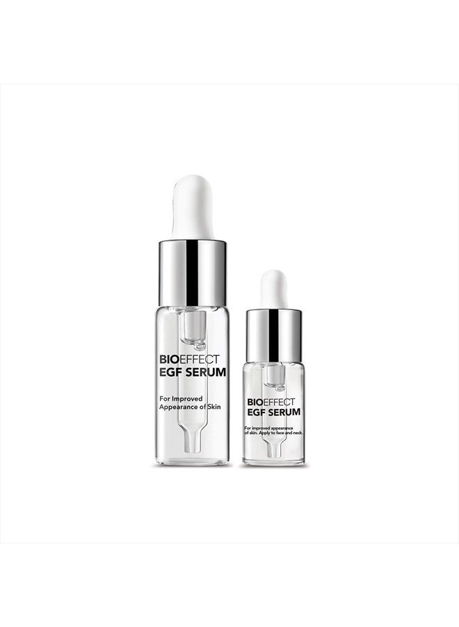 BIOEFFECT EGF Serum Treatment Duo with Hyaluronic Acid, Enhance Skin with Moisturizing, Firming, Wrinkle-Fighting Treatment for Face And Neck, Day And Night, Best Derma Roller Facial Serum