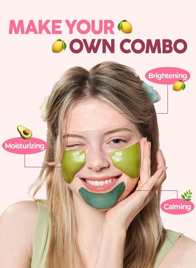 Glam Up Brightening Pink Lemon Clay Mask | Gentle Exfoliating Hydrating Face Masks for Dark Spots | Brightening Pink Clay Mask for Dull Skin, Pore Cleansing Blackhead remover, Vegan Facial masks - (12