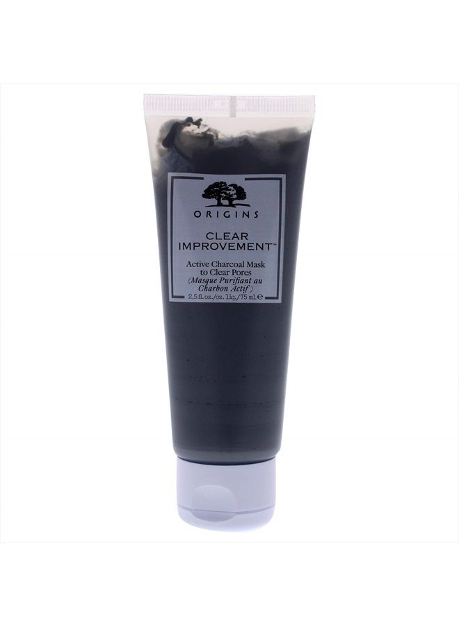 Clear Improvement Active Charcoal Mask for Unisex, 2.5 Fl Oz