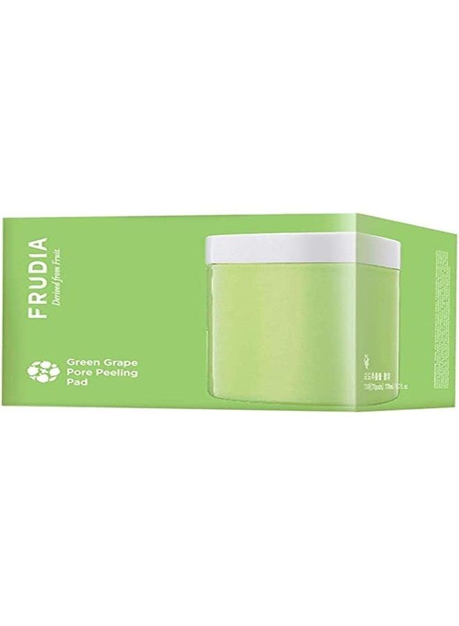 WELCOS FRUDIA Green Grape Pore Peeling Pad - Pore Minimizer Face Exfoliator Korean Toner Pads | Facial Peel Exfoliating Pads for Face | Facial Toner Cotton Pads for Face (Jar of 70 Facial Pads)
