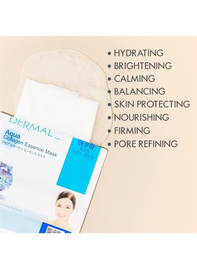 32 Combo A+B Set Collagen Essence Korean Face Mask - Hydrating and Soothing Facial Mask with Panthenol - Hypoallergenic Self Care Sheet Mask for All Skin Types - Natural Home Spa Treatment Mask