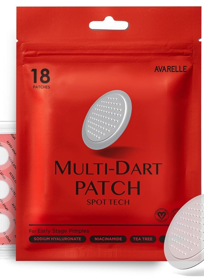 Multi-dart Spot Tech Microneedle Patch by Avarelle | Acne Patches for Early-stage Blemish, and Stubborn Deep Rooted Pimples | Facial skin Acne dots for spots, | Vegan, Cruelty Free Certified, Carbonfr