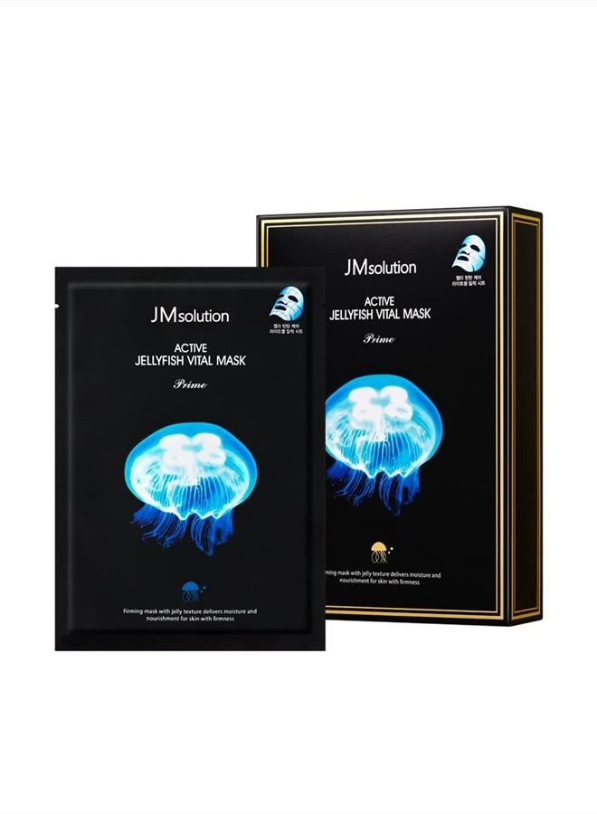 Active Jellyfish Vital Mask Prime 10 Sheets - Korean Skincare -Jellyfish extract Collagen-Hydrating Nourishing for all skin type