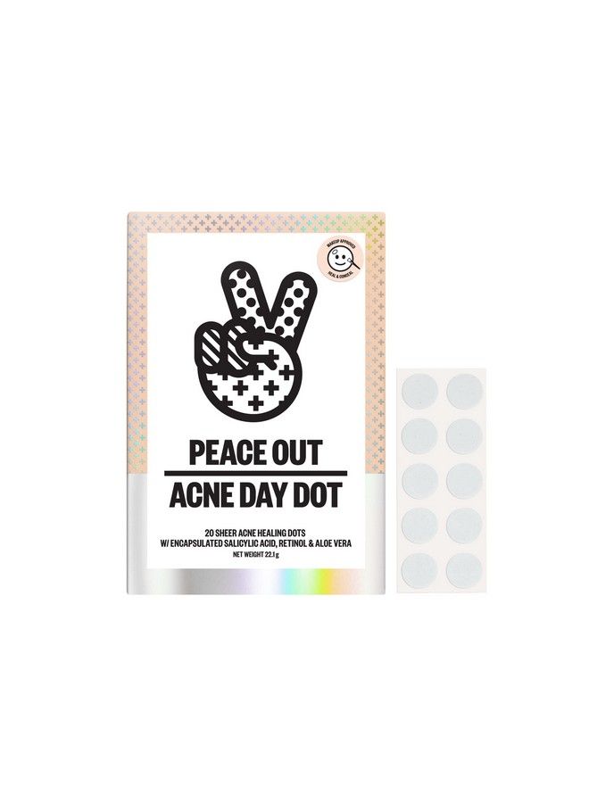 Skincare Acne Day Dot | 6Hour Fast Acting Sheer Hydrocolloid Pimple Patches With Salicylic Acid | Ultrathin Virtually Invisible | Quickly Clear Breakouts Blemishes And Zits (20 Dots)