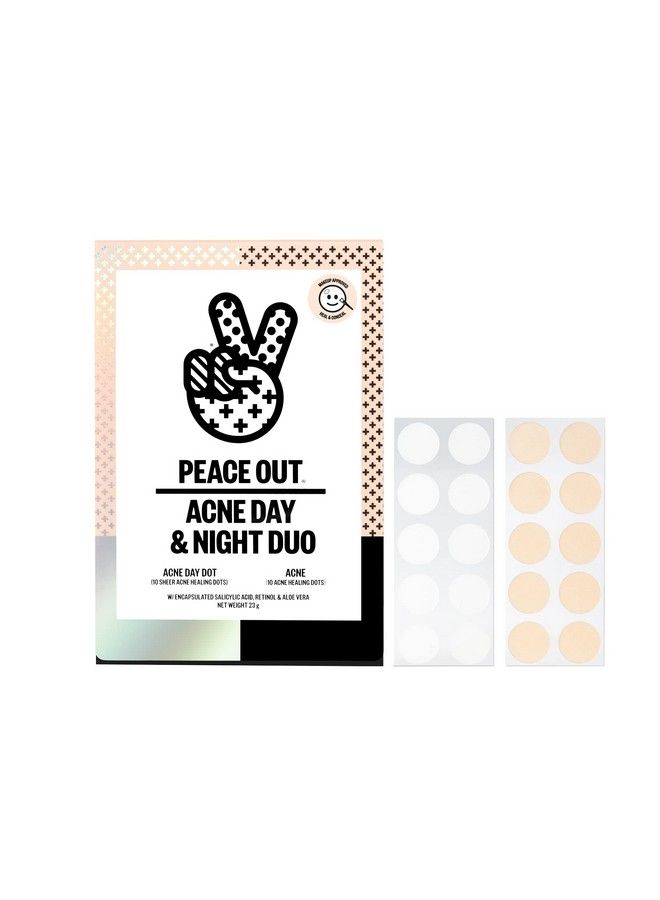 Skincare Acne Day & Night Duo | 6Hour Fast Acting Sheer Hydrocolloid Pimple Patches And Overnight Acne Dots With Salicylic Acid | Stickers To Cover And Clear Breakouts | (20 Dots)