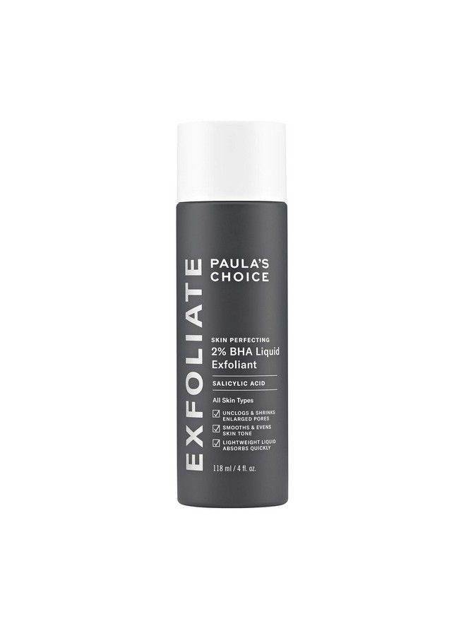 Paulas Choiceskin Perfecting 2% Bha Liquid Salicylic Acid Exfoliantfacial Exfoliant For Blackheads Enlarged Pores Wrinkles & Fine Lines 4 Oz Bottle