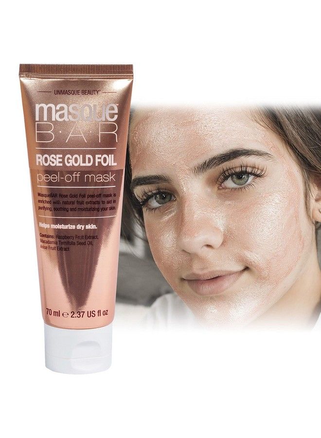 Rose Gold Foil Facial Peel Off Mask (70Ml/Tube) Korean Beauty Face Skin Care Treatment Clarifies Treates Pores Detoxifies Improves Complexion Makes Skin Look More Glowing & Bright