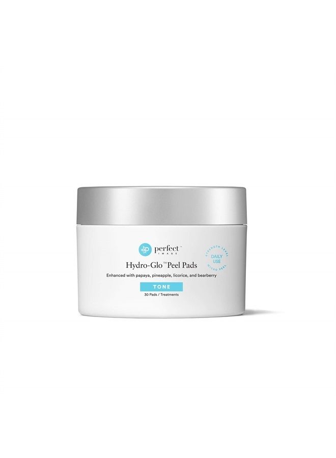 Hydro-Glo 10% Daily Use Peel Pads Enhanced with Lactic Acid, Mandelic Acid, Glutathione, Kojic Acid, Licorice, Papaya, Pineapple, Bearberry Extracts - Perfect Image