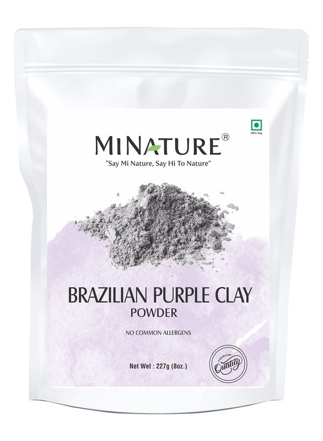 Brazilian Purple Clay by mi nature | For Younger looking skin, Detoxifying Skin | 227g(8 oz) (0.5 lb) | Facial Cleansing mask | Use to make Masks, Creams, Scrubs, Bath Bombs, Body Wash and Soaps