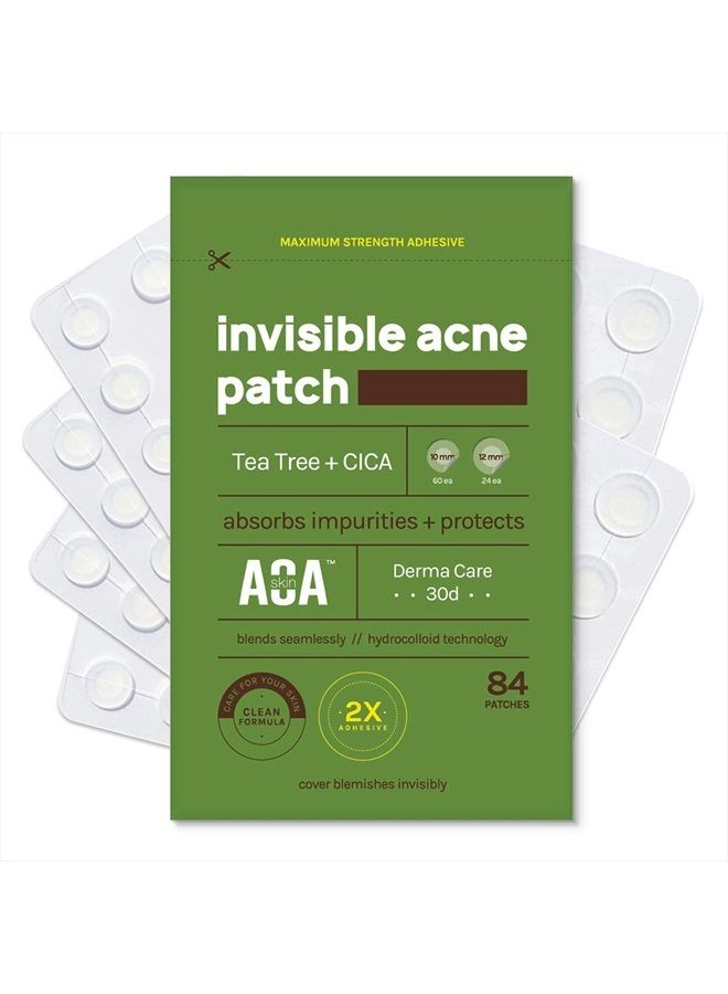 Absorbing Cover Healing Invisible Acne Patch Blemish Spot, Treatment, Facial Acne Patch Vegan, Cruelty Free, Hydrocolloid, Two Sizes 10mm 12mm (Total 84 Counts)