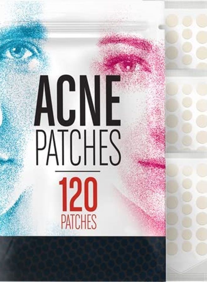 Acne Patches (120 Pack), Tea Tree Oil and Hydrocolloid Pimple Patches for Face, Zit Patch (3 Sizes), Blemish Patches, Acne Dots, Pimple Stickers, Acne Patch and Pimple Patch