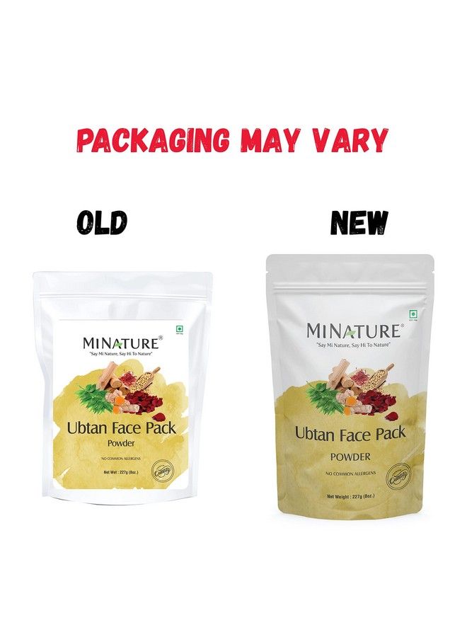 Ubtan Face And Body Pack By Mi Nature | Turmeric Barley Chickpeas Neem Sandalwood Mograflower Saffron And Rose Petal | Remove Acne | | 227G (8 Oz.) (0.5 Lb) | From India