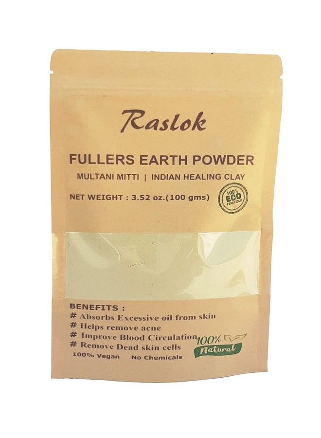 100% Pure Fullers Earth Powder | Multani Mitti Organic For Face| Bentonite Clay Mask| No Added Fragrance| Natural Face Mask Mud Mask Pack (3.52 Oz.) | Multani Matti Powder | Indian Healing Clay