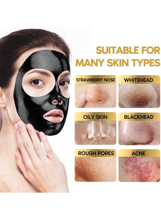 Blackhead Remover Mask Kit Peel Off Black Mask Purifying Charcoal Face Mask For Face Nose Blackheads Pores Acne Blackhead Facial Mask With Facial Mask Brush And Pimple Extractor Tools (3.5 Fl.Oz）