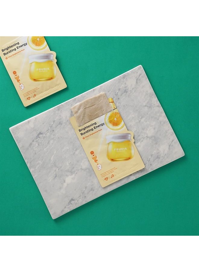 WELCOS Citrus Brightening Mask - Korean Face Mask Skincare | Brightening Face Masks Skincare Sheet Masks for Face Korean Moisturizer | Hydrating Face Mask Sheets (Pack of 10, 0.67 fl oz)