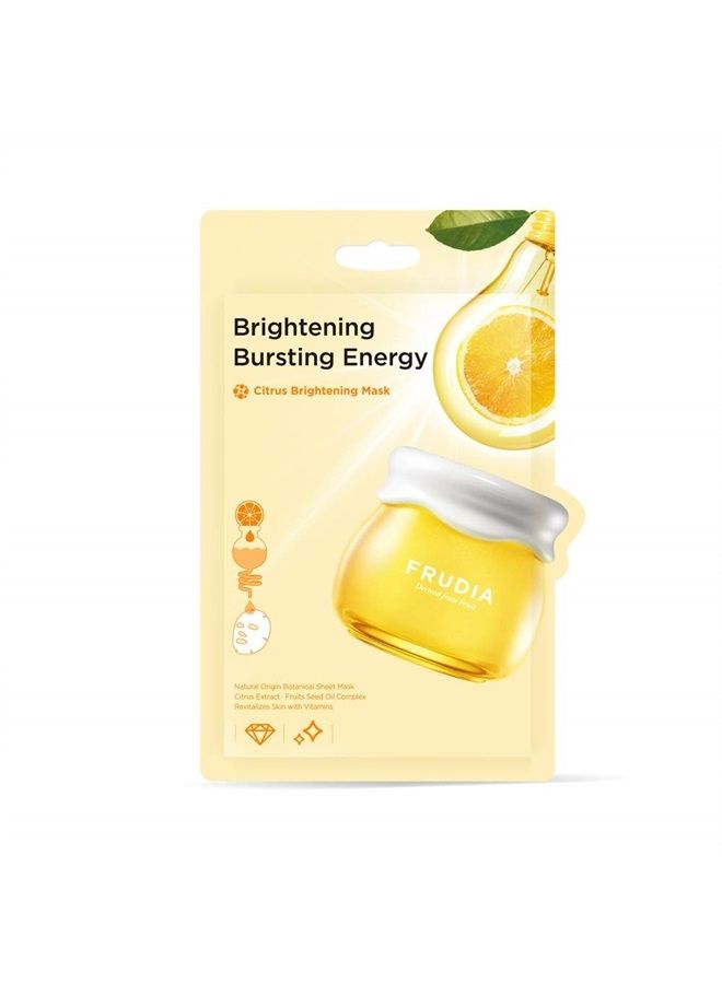 WELCOS Citrus Brightening Mask - Korean Face Mask Skincare | Brightening Face Masks Skincare Sheet Masks for Face Korean Moisturizer | Hydrating Face Mask Sheets (Pack of 10, 0.67 fl oz)