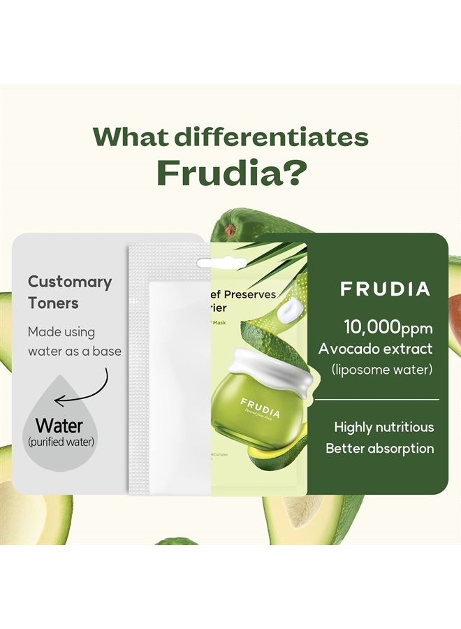 WELCOS Avocado Relief Cream Mask | Korean Skin Care Moisturizing Face Mask Sheet | Korean Sheet Mask Pack Face Moisturizer Hydrating Face Masks w/Avocado Extracts & Madecassoside (Pack of 10)