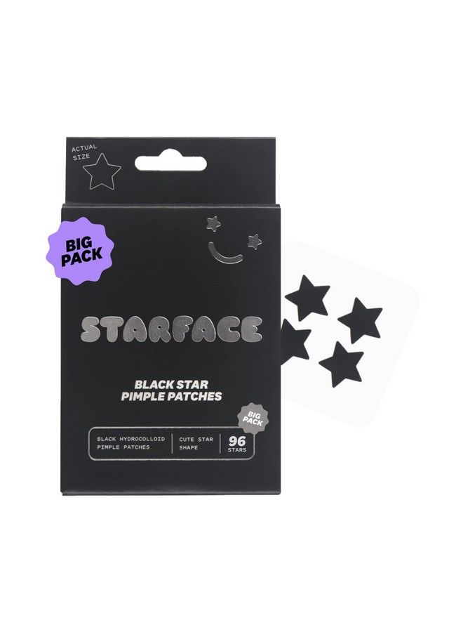 Starface Black Star Big Pack Hydolloid Pimple Patches Absorb Fluid And Reduce Inflammation Cute Star Shape Crueltyfree Skincare (96 Count)