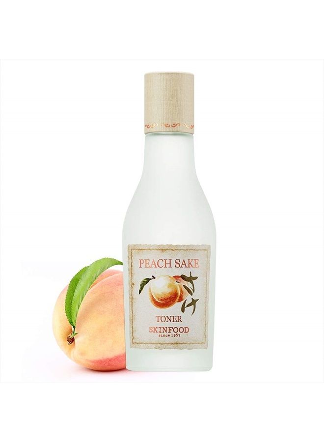 SKINFOOD Peach Sake Facial Toner 135ml - Tighten Pores and Sebum Control - Skin Moisturizing, Refining, & Hydrating Facial Toners for Oily Skin - Enlarge and Deep Pores Remedy (4.56 fl.oz.)