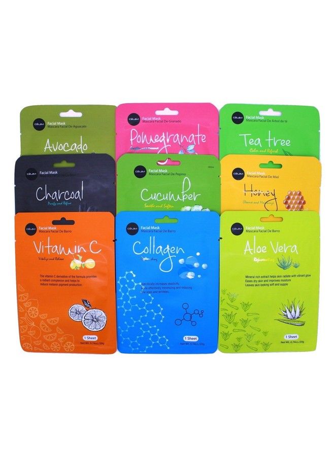 Celavi Essence Facial Mask Paper Sheet Korea Skin Care Moisturizing 12 Pack (Vitamin C)