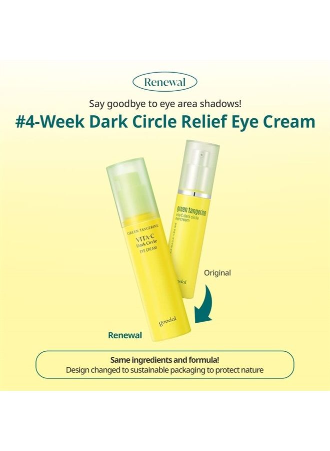 Green Tangerine Vitamin C Eye Cream - Dark Circle Relief, Elasticity Treatment, Gentle Anti-Aging & Anti-Wrinkle Care (1.01oz)