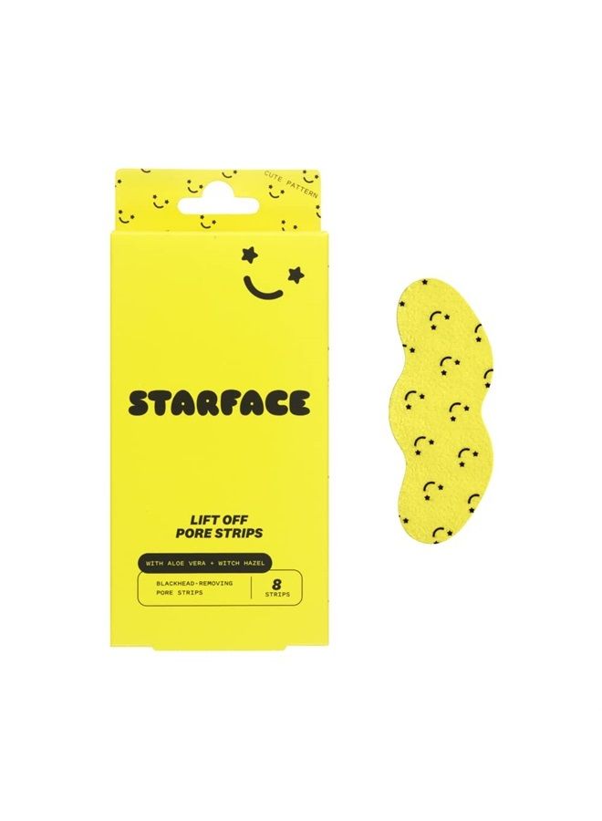 Starface Lift Off Pore Strips, Blackhead Remover, Deep Cleansing Nose Strip, Patches for Nose Pores (8 count)