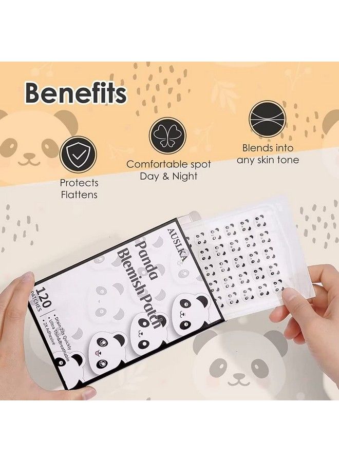 Panda Patches 120 Patches Hydrocolloid Spot Dots Blemishes Patch Pimple Stickers Patches To Cover Facial Blemish