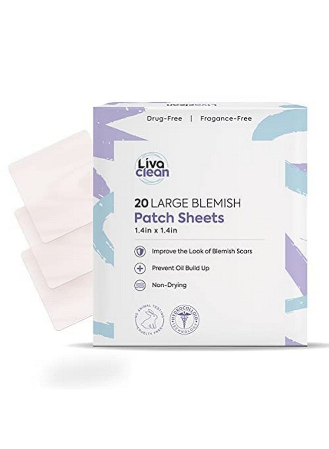 20 Ct Livaclean Large Hydrocolloid Acne Patches For Pore Spots Nose Face Cystic Pimple Zit Patch Big Pimple Patches Hydrocolloid Bandages Strips Stickers Pimple Patch Xl Large Acne Patch