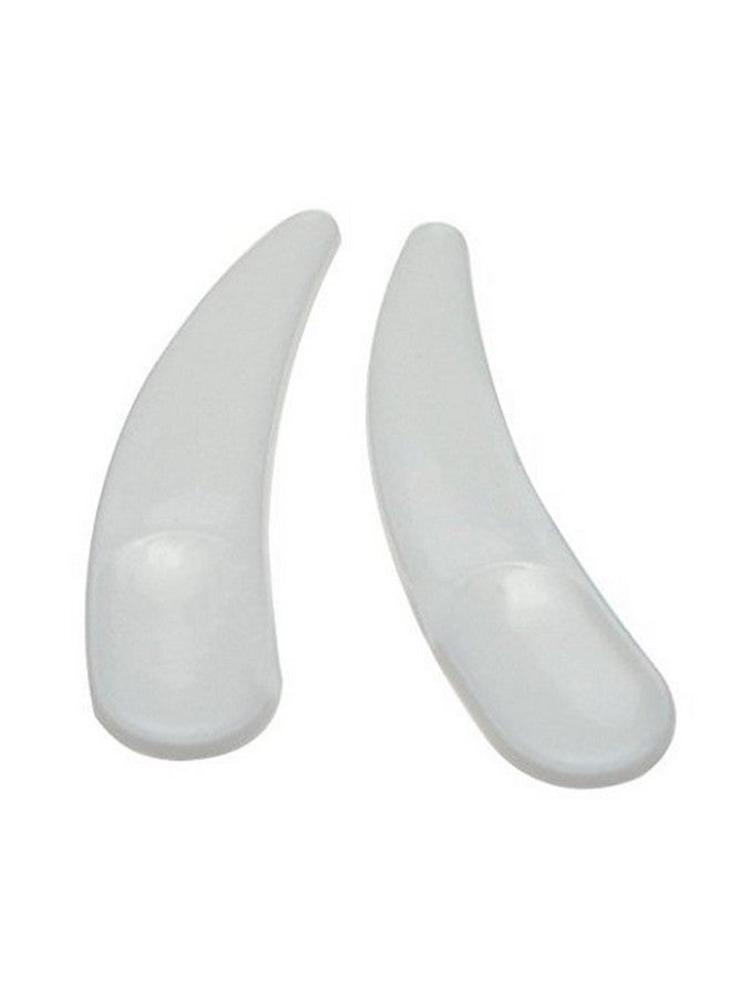 Nwon 100 Pcs Mini Curved Cosmetic Scoop Makeup Mask Plastic Spoon (White)