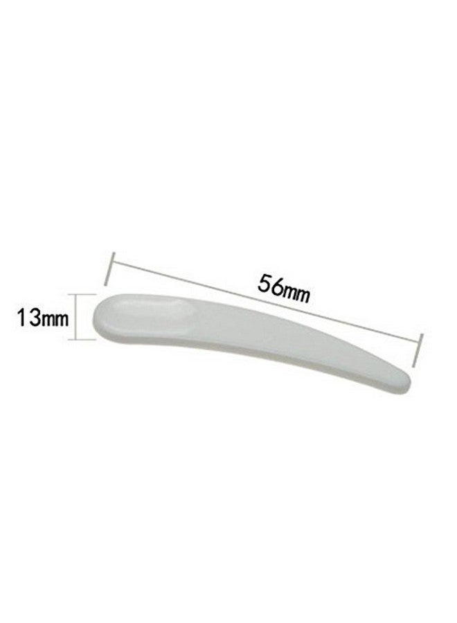 Nwon 100 Pcs Mini Curved Cosmetic Scoop Makeup Mask Plastic Spoon (White)