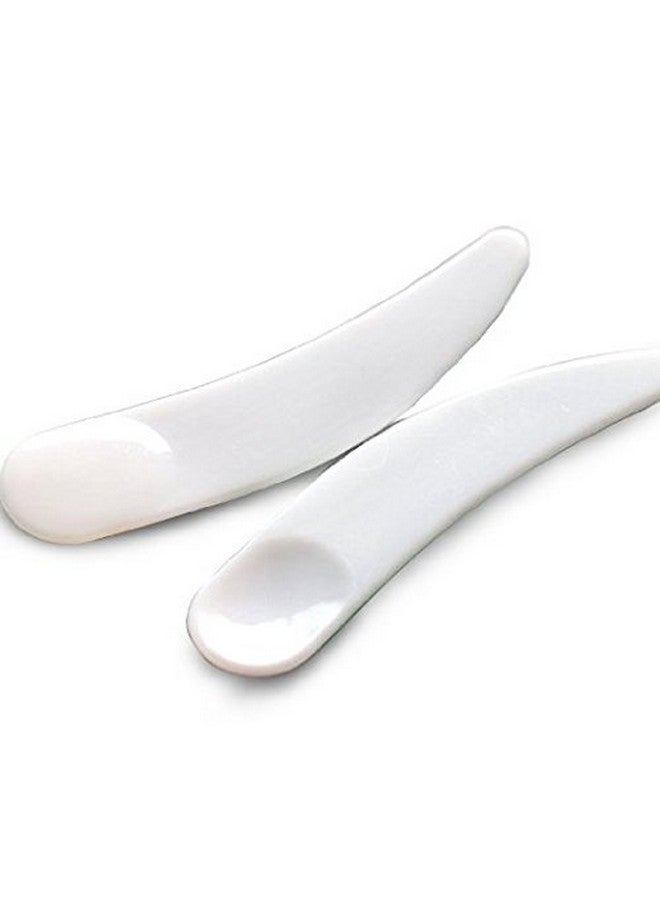 Nwon 100 Pcs Mini Curved Cosmetic Scoop Makeup Mask Plastic Spoon (White)