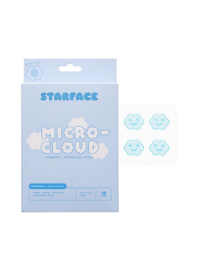 Starface Microcloud Hydrocolloid Microdart Patches For Early Stage Spots Pimple Patches With Salicylic Acid And Niacinamide (12 Count)