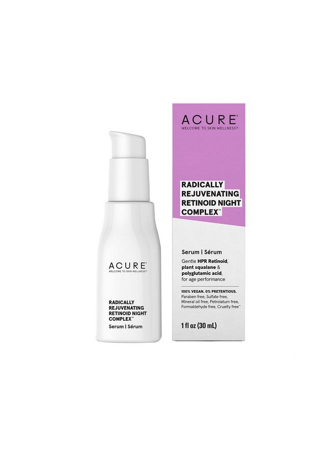 Cure Radically Rejuvenating Retinoid Overnight Complex 100% Vegan For Age Performance With Polyglutamic Acid & Plant Squalane Smoothes Complexion & Fights Wrinkles